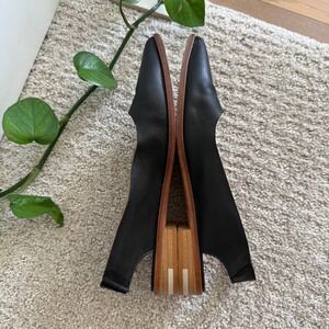 COCLICO AKAW Black Leather Slingback Pointed Toe Flats WOMEN 39 8.5